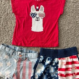 Kids July 4th llama design